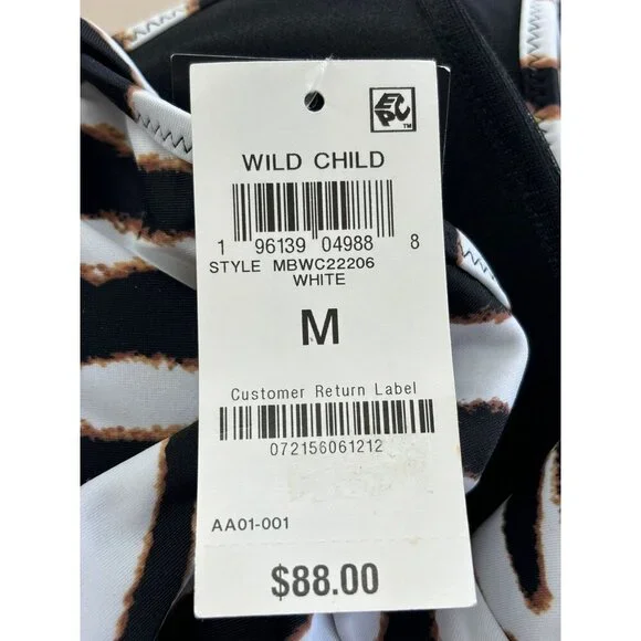 Bar III Women’s Animal Printed V-Neck One-Piece Swimsuit Size M